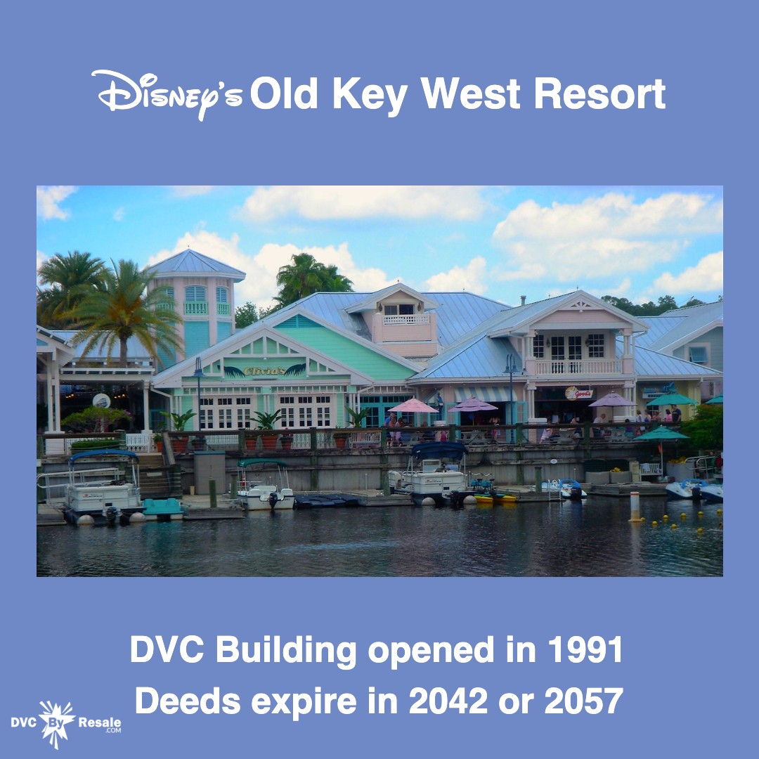 Disney's Old Key West Resort opened in 1991, Deeds expire in 2042 or 2057